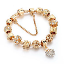 CHICVIE Gold Color Crystal Heart Charm Personalized Bracelet