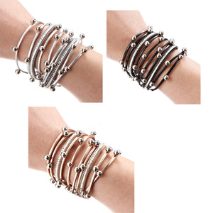 3 Color Fashion Multiple Layers Charm Bracelet