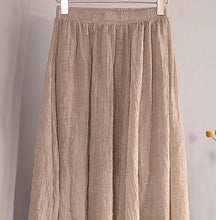 Candy Color Pleated A-Linen Big Circel Faldas Beach Skirt