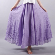 Candy Color Pleated A-Linen Big Circel Faldas Beach Skirt