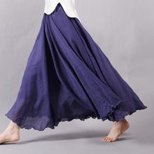 Candy Color Pleated A-Linen Big Circel Faldas Beach Skirt