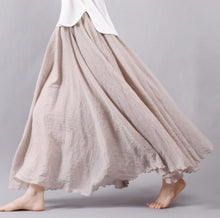 Candy Color Pleated A-Linen Big Circel Faldas Beach Skirt