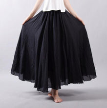 Candy Color Pleated A-Linen Big Circel Faldas Beach Skirt