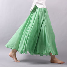 Candy Color Pleated A-Linen Big Circel Faldas Beach Skirt