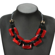 Leather cord statement necklace