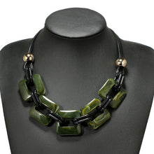 Leather cord statement necklace