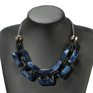 Leather cord statement necklace