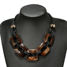 Leather cord statement necklace