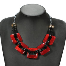 Leather cord statement necklace