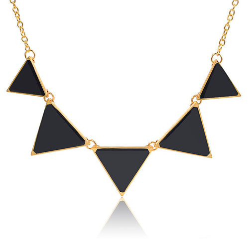 Fashion Gold Chain Triangle Punk Collar Sweater Chain Necklaces