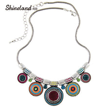 Silver Color Colorful Bead Pendant Statement Necklace