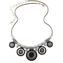 Silver Color Colorful Bead Pendant Statement Necklace