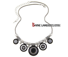 Silver Color Colorful Bead Pendant Statement Necklace