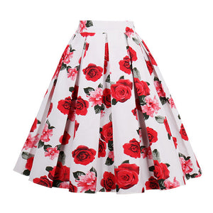 Retro Print Flower Summer Skirts