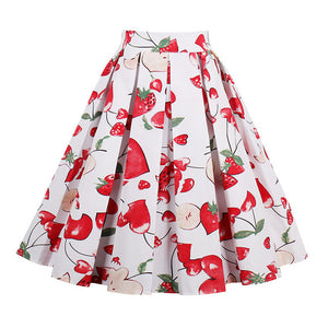 Retro Print Flower Summer Skirts