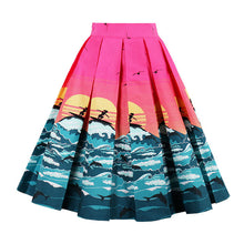 Retro Print Flower Summer Skirts