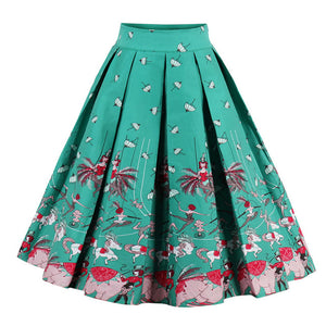 Retro Print Flower Summer Skirts