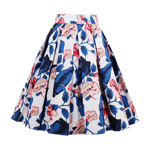 Retro Print Flower Summer Skirts