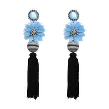 Ethnic Flower Design Statement Drop Dangle Earrings