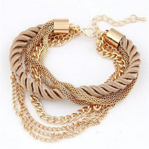 Exaggerated Alloy Multilayer Charm Bracelet