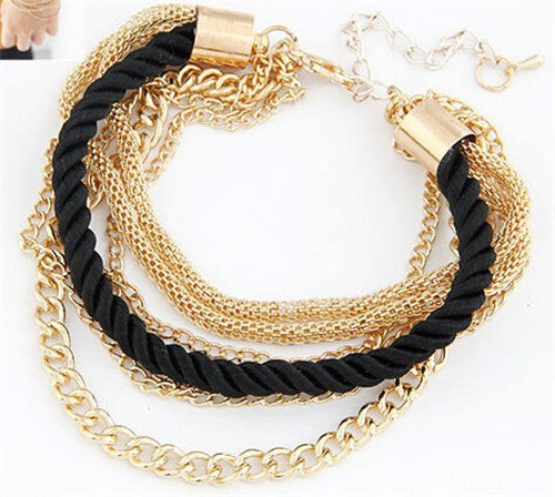 Exaggerated Alloy Multilayer Charm Bracelet