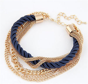 Exaggerated Alloy Multilayer Charm Bracelet