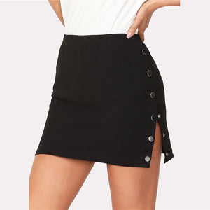 Buttoned Side Fitting Skirt