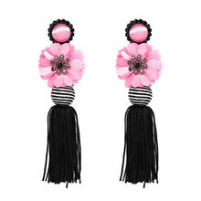 Ethnic Flower Design Statement Drop Dangle Earrings