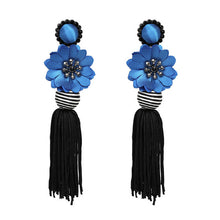 Ethnic Flower Design Statement Drop Dangle Earrings