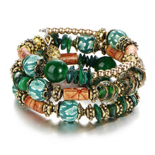 Bohemian Geometric Multilayer Charm Bracelets