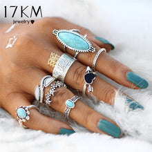 Boho Antique Silver Color Heart Flower Knuckle Rings