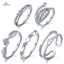 Hot Crystal Leaf Crown Wedding Ring Set