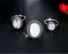 Vintage Opal Resin Wedding Knuckle Ring Set