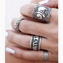 Black Opening  Midi Finger Knuckle Ring Set