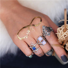 Black Opening  Midi Finger Knuckle Ring Set