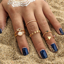 Black Opening  Midi Finger Knuckle Ring Set