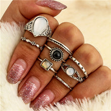 Black Opening  Midi Finger Knuckle Ring Set