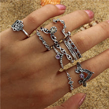 Black Opening  Midi Finger Knuckle Ring Set