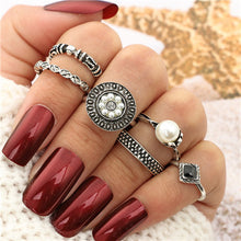 Black Opening  Midi Finger Knuckle Ring Set