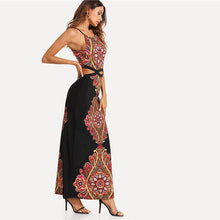 Geo Print Cutout Midriff Cami Dress