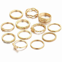 Charm Gold Color Midi Finger Ring Set