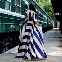 Daily Sophisticated Striped A Line Maxi Dress