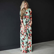 Long Dress Floral Print Tunic Maxi Dress