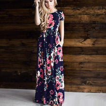 Long Dress Floral Print Tunic Maxi Dress