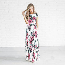 Long Dress Floral Print Tunic Maxi Dress