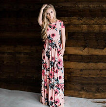 Long Dress Floral Print Tunic Maxi Dress