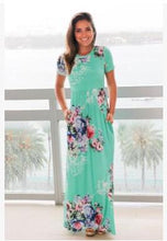 Long Dress Floral Print Tunic Maxi Dress