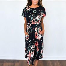 Long Dress Floral Print Tunic Maxi Dress