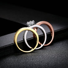 Silver/Rose Gold Color Flower Crystal Stone Rings