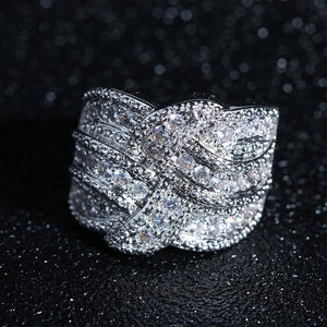 Luxury Big silver Rings with CZ Zircon Stone